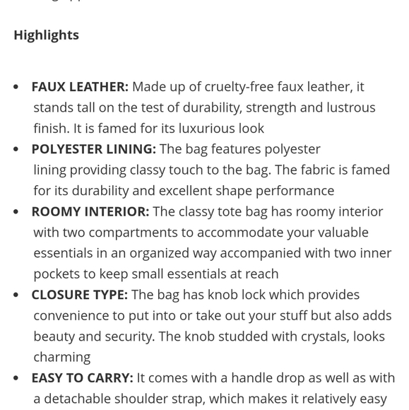 Navy Faux Leather Medium Size Tote Bag with Handle Drop and Shoulder Strap - Picture 7 of 12